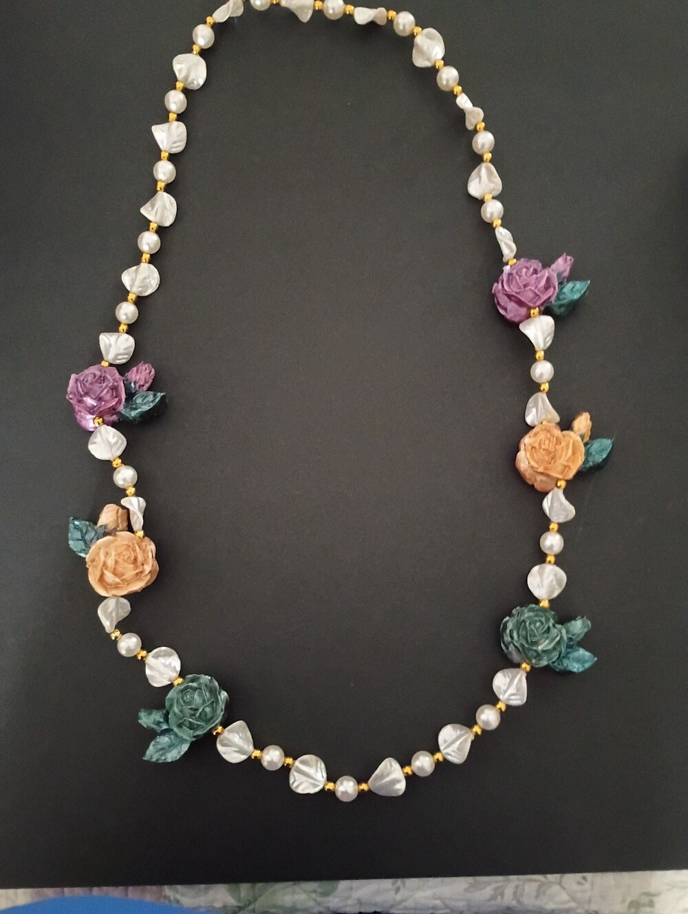 Floral Multi-Color Beaded Necklace - Women Jewelry